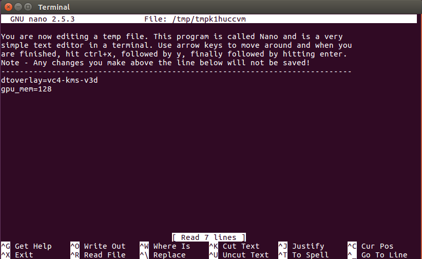 Custom config file screenshot